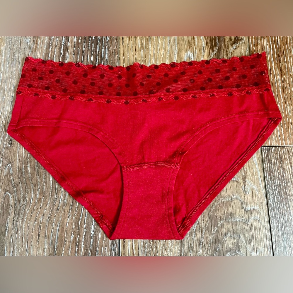 Victoria’s Secret Sheer Waist Polka Dot Hiphugger Panty Size Medium